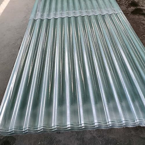 Plaque De Toiture Transparente, Plaque De Sécurité PC Transparente Panneaux Légers FRP Panneaux En Résine De Fibre De Verre Panneaux Ondulés De Collecte De La Lumière Toits Pare-soleil ( Size : 0.9mx1