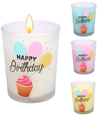 Bolosa Duftkerzen im Glas Sandelholz Geburtstagskerzen, Duftkerze Happy Birthday, Geburtstagsgeschenk für Mann, Kerze mit Spruch, 150g Duftkerzen Geburtstag, Geschenk Geburtstag Mann