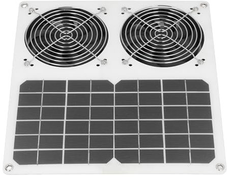 Solar Dual Fan Kit, 100W Soldriven Fläkt Vattentät Soldriven Ventilationsfläkt Solfläkt med Solpanel, Solar Avgasfläkt för Chicken House Växthus