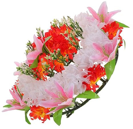 MUSISALY Artificial De Flores para Cementerio Wreath De Luto Lirios Adorno para Actividades y Funerales Decoración Vividamente Realista