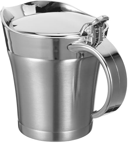 FONDOTIN Salsiera Isolante in Acciaio Inossidabile Doppio Isolamento Brocca per Salse Professionale per Cene Familiari e Ristoranti Contenitore per Salsa da Tavola Isolante e Resistente