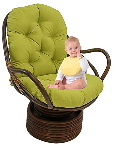 Fauteuil à bascule pivotant en rotin avec coussin amovible confortable pour terrasse, patio et jardin relaxant