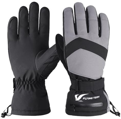 MLPKOI Guantes de Esquí para Hombre y Mujer, Guantes Esqui Termicos Impermeables Guantes de Polar Nieve para Clima Frio Extremo Ski Snowboard Running Ciclismo Nieve Senderismos