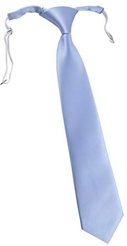 TigerTie Kinderkrawatte in hellblau einfarbig Uni - vorgebunden mit Gummizug in weiß