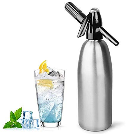 Plata Aluminio 1L Soda Sifón Fabricante De La Máquina - Hacer del Agua Espumoso para Bebidas De Zumo Cóctel, Uso Estándar De CO2 Cargador (No Incluido)