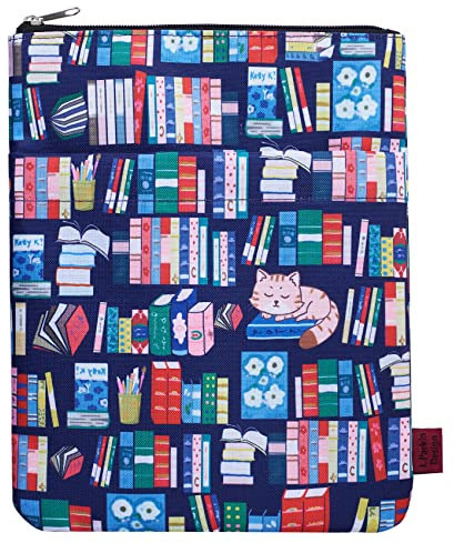 Niedliche Bücherregal-Buchhülle, Buchhüllen mit Reißverschluss, Buchschoner für Taschenbücher, 28,9 x 21,6 cm, bibliophile Geschenke