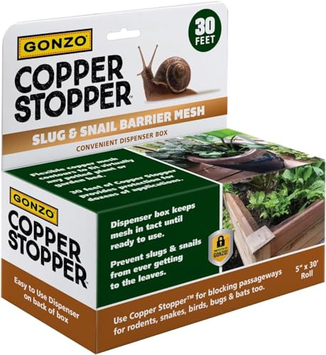 GONZO 9001 Copper Stopper Slug & Snail Barrier & Rodent Mesh - 5 x30 ft. Roll - Garden Mesh Protection for Potted Plants - Not for Sale in California