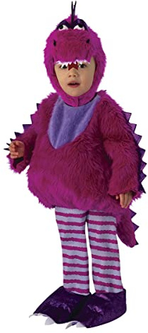 Rubies Costume de dragon violet pour garçon et fille, taille bébé 1 à 2 ans, combinaison dragon pourpre, bonnet et pantalon avec pieds, original halloween, noël, carnaval et anniversaire.