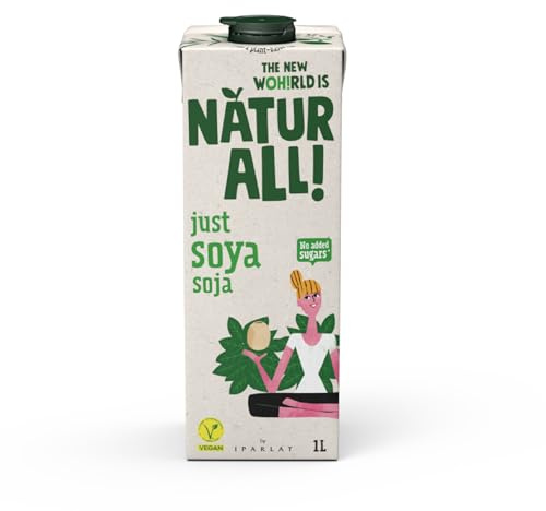 NATUR-ALL | Just Soya Drink 1L - Plant-Based Milk Alternative, Clean Label, 3 Simple Ingredients, No Added Sugar, Dairy-Free, Vegan, Long Life (Pack of 6)