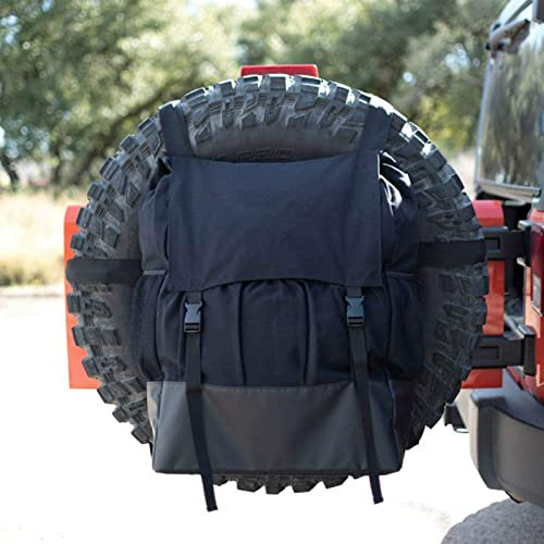 Dirfuny Spare Tire Trash Bag, Cargo Spare Tire Storage Bag for Camping Recovery Gear Firewood, 24 x 17 x 8 inch
