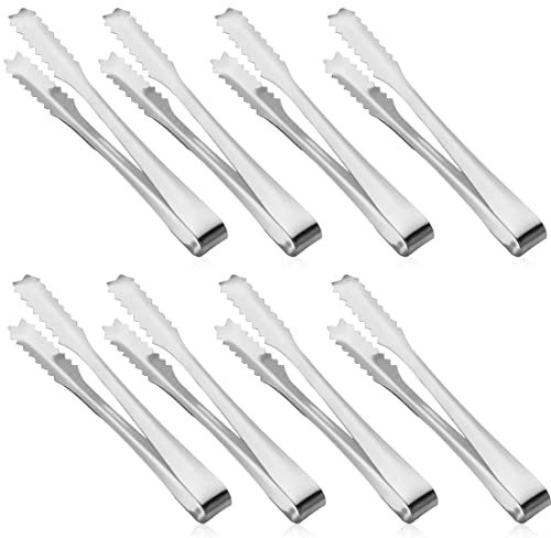 XPEX Confezione da 8 Mini pinze per Ghiaccio in Acciaio Inossidabile, pinze per Buffet, pinze per Ghiaccio per Matrimoni, Cucina, caffetteria, Bar e Feste