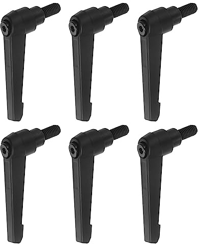 QUARKZMAN 6uds Ajustable Sujeción Palanca Manijas M8 x 15mm Macho Rosca Perno Perillas Giratorio Tornillo Bloqueo Rápida Liberación Trinquete Pulsador Botón Mango, Negro