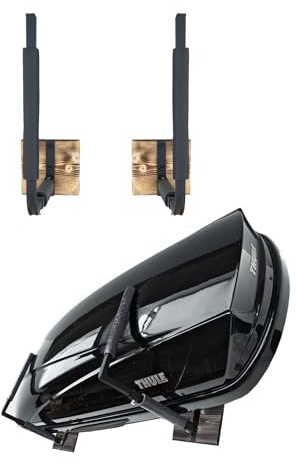 QLS Dachbox Verstellbarer Wandhalter 33-57 cm BOX1 schwarz zur Aufbewahrung von Dachkoffer Gartengeräte Skibox Sportgeräte Surfbrett iSUP Holz Stahl