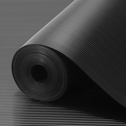 Origuuds Protector Cajones Cocina EVA Plastico, Antideslizante Forro de Cajón Estera del Refrigerador Estantes el gabinete Estera No Adhesiva Reutilizable Impermeable (40cmx605cm/Negro)