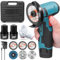 Mini Cordless Angle Grinder,12V Brushless Grinding Machine with 2PCS 2000mAh Battery, for Cutting Polishing and Sharpening, Side Disc Grinder 19500 RPM Tool with Grindering Wheel