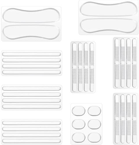 KEWUF 34 Pcs inserti in silicone per scarpe con cinturino per scarpe e tacco alto, cuscinetti antiscivolo per sandali in gel, strisce protettive adesive per supporto del piede, per donne e uomini