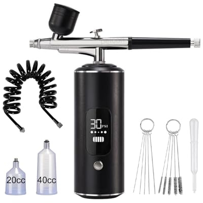 Pistola per Verniciare, Aerografo con compressore, mini pistola a spruzzo portatile for verniciatura a spruzzo, for lavori artigianali