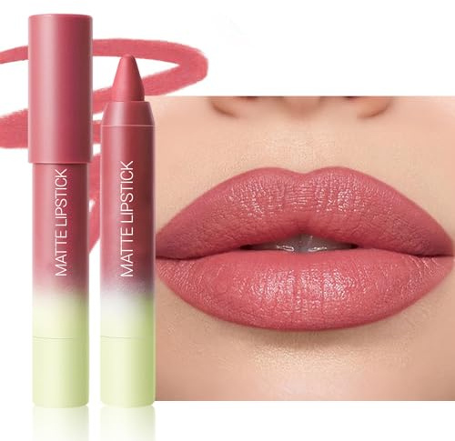 Erinde Matte Lip Crayon, Drehbarer Lippenstift mit Samtig-Cremiger Textur, Wischfest und Langanhaltend Lipstick, Feuchtigkeitsspendend, Praktischer Lip Contour Stick für Unterwegs #03