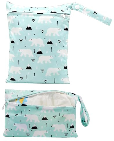Genérico Borsa impermeabile | 2 pezzi impermeabile e lavabile organizer per la scuola materna, borsa fasciatoio bagnata asciutta per bambini, per costumi da bagno, pannolini, salviette, biancheria da