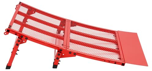 Reniecy Jump Ramp Skateboard Bike Skate RC Scooter Foldable Jump&Launch Ramp for BMX MTB StaCyc and Remote-Controlled Vehicles Foldable Steel RC Takeoff Board Beginners to Advanced Powder Coated Red