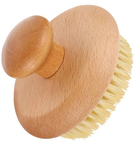 Zerodeko Cepillo Exfoliante Corporal Redondo de Cerdas de Sisal, Cepillo para Baño y Masaje, Ligero y Compacto, Adecuado para Exfoliar y Limpiar la Piel en Seco, Cuidado Corporal Diario