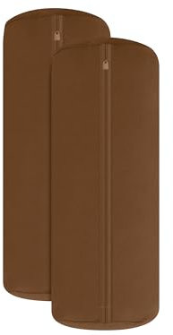 npluseins Doppelpack Jersey Nackenrolle-Kissenbezug - Uni Kissenhülle 1389.1908, ca. 40 x 15 cm, Schoko