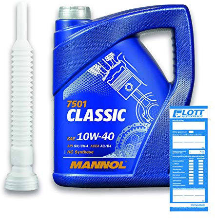 MANNOL 5L Classic 10W-40 Motoröl 502.00 505.00 / MB 229.1 / ACEA A3/B4 / RN0700 + Auslaufschlauch