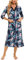 Women's Long Bath Robe Zipper Duster Housecoat Full Length Floral Print Sleepwear (Blue Leaf,2XL)