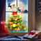 Tabletop Christmas Tree with Lights, 30cm Mini Christmas Pine Tree, LED Christmas Tree with Christmas Ornaments, Artificial Xmas Tree for Home, Office Market Bar Kitchen Dining Table Decor