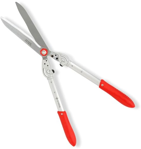 HOME IT® Heckenschere 68 cm mit Wellenschliff-Klinge – SK5 Karbonstahl – Aluminium-Griff – Anti-Rutsch-Griff – Präzises Schneiden von Hecken & Sträuchern