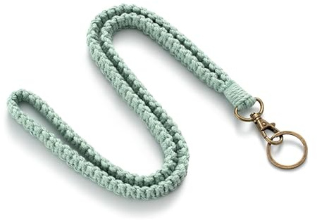 SANTUO Schlüsselband Lanyard Lang, Grün Boho Lanyard Lanyard Schlüsselkette mit karabiner Schlüsselbänder Umhängebänder mit Drehbarem Metallclip für Schlüssel Arbeitsausweis eta