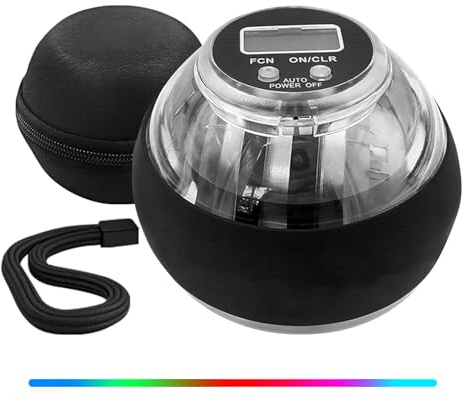 Curaball Hand Exerciser & Power Ball Hand Exerciser - Adjustable Resistance for Strengthening Fingers, Wrists & Arms -Includes Digital Counter & Portable Case (1)