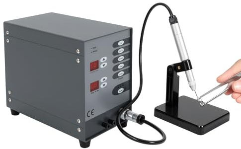LENJKYYO Machine à souder automatique par points électrique Pulse Spot Welder Gold Silver - Poste à souder Pulse Argon - 220 V - 100 W - Pour bijoux, métaux précieux et bricolage - Avec