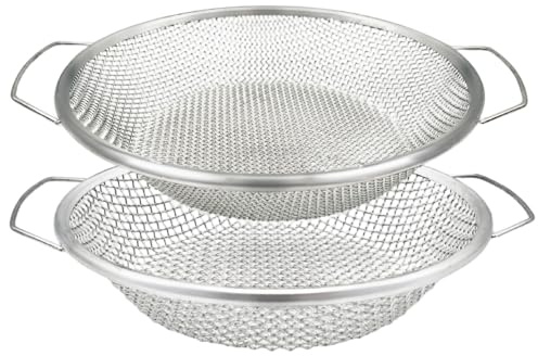 Temeemeg Tamiz de Tierra Ideal para jardinería, tamiz de abono de 12 Pulgadas con Mango, de 0, 3 cm y 6mm, Ideal para Grava, aserrín, vermicompost, 2 uds.