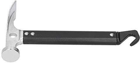 Cocoarm Mazo para Acampar Martillo para Tienda de Campaña de Aleación de Aluminio 22 X 11 Cm con Gancho Extractor de Estaca y Agarre Herramienta Portátil para Exteriores para Instalación de Tienda
