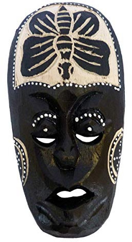 Simandra African Wooden Mask - Painted - Small Version 1 Colour V4