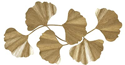 Madison Park Wall Art Living Room Décor Faye Metal Foil Ginkgo Leaf Large Home Accent Modern Inspired Dining, Bathroom Decoration Ready to Hang Ornament for Bedroom, 43W x 23.5H x 1.6D, Gold