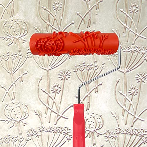 Rodillo de pintura estampado de 7 pulgadas para decoración de pared, textura clásica de ladrillo, rodillo de goma decorativo para el hogar, herramienta de arte para decoración de pared