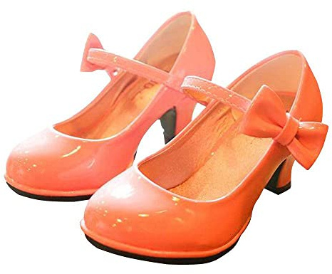 TangDao Petites Grandes Filles Mary Jane en Cuir Bas Talons Hauts Pompes Chaussures Bowknot Filles Chaussures Habillées Formelles pour Le Mariage (Rose, Numeric_35)