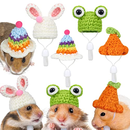 4 cappelli a forma di criceto con cinghia regolabile, per lucertola, porcellino d'India, Natale, vacanze, feste, accessori per costumi