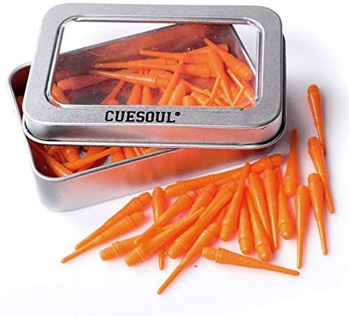 CUESOUL Orange Soft Tip Points 100 Pieces for Soft Tip Darts