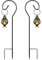 SEGNAYEN Lot de 2 crochets pour lampes de jardin, 80 cm, réglables avec piquet en métal pour suspendre des lampes solaires, paniers de plantes, noir