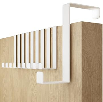 4smile Porte-manteau pour porte - set de 10, blanc - crochet porte 3,6-4,1 cm x 8 cm - attache stable, support polyvalent