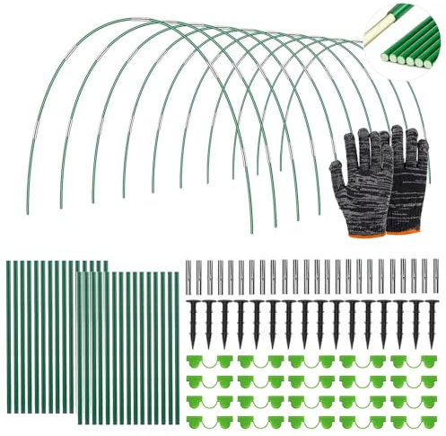 RIRIDAMAI Bögen für Hochbeet,Pflanztunnel Bögen,Gartentunnel Bögen 6mm mit Kunststoff umwickelt,Folientunnel für Hochbeet,Tunnelbögen Garten,Gewächshaustunnelbögen,Gewächshaus Reifen