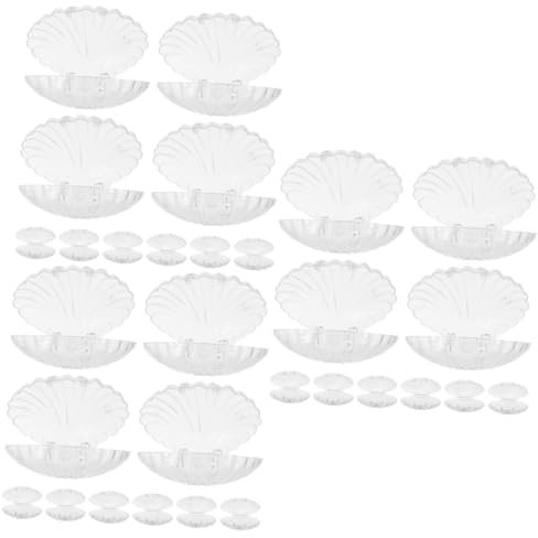 PRETYZOOM 30 Pièces Bonbonnière Coquillage Présentoir à Bijoux Conteneur De Coquillages D'été Conteneurs De Faveur De Fête De Coquillage Coquillages Au Chocolat Cotillons Nautiques Plastique