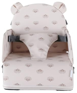 NOUKIE'S - Rehausseur hérrissons Bébé de 9 mois à 3 ans Chaise Enfant avec Dossier et Coussin- Léger, Pliable et Nomade - Harnais, Sécurité - Imperméable, Déhoussable et Lavable - Max 13 kg - Voyage