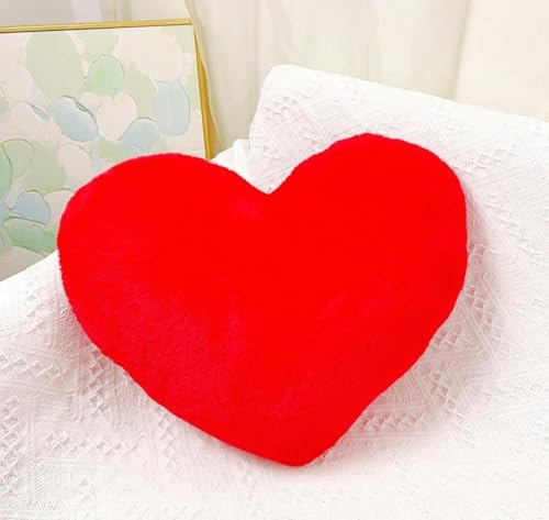MeYuxg Cojín Decorativo 46 X 36 cm, Cojín de Corazón, Cojin de Peluche, Almohada de Amor para Salón, Sofá, Cama, Dormitorio (Rojo)