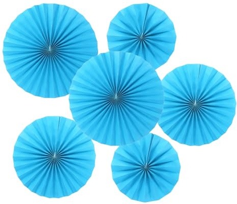 PATIKIL 20 cm/30 cm/40 cm pappersfläktar hängande dekoration, 12 i 1 set rund bikakestruktur fans med pärla för födelsedag bröllop examen evenemang fest, blå
