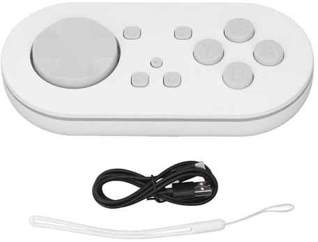 Trådlös Bluetooth Controller för Anki App Gamepad Storlek Bärbar Compact Controller med Kabel och Rem för Switcher (Vit)