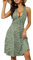 Timuspo Damen Sommerkleider mit 2 Taschen Sommerkleid Kleider Sommer Grünes Kleid Elegante Boho-Kleid Elastischer Blumen L